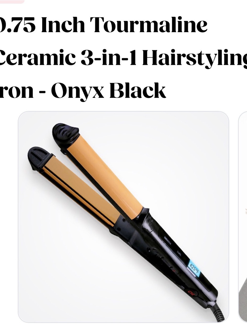 CHI Biosilk Black and Gold 3-in-1 Tourmaline Ceramic Styler